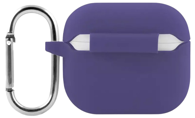 Чохол for AirPods 3 SILICONE CASE (з карабіном) Lavender Gray